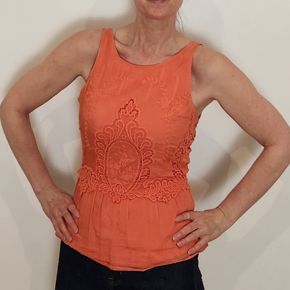 Salmon Color Sleeveless Top
